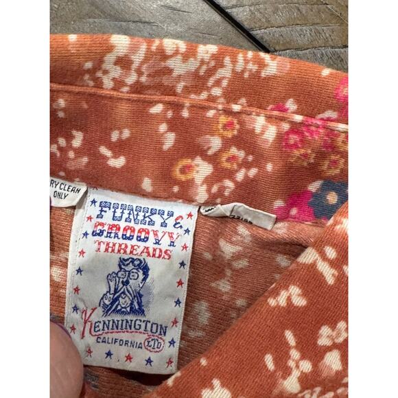 Funky Groovy Threads Kennington Shirt Orange/Pink - VTG 70s - Size S - Picture 6 of 7